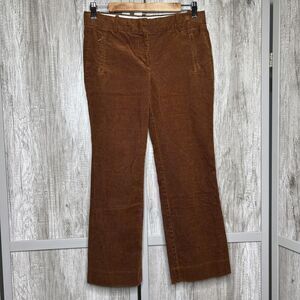 J Crew Corduroy Flare Pants Cropped Brown Color Zip Pockets Size 2